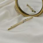 Gouden broche met zirconia, Gebruikt, Overige kleuren, Ophalen of Verzenden, Met edelsteen