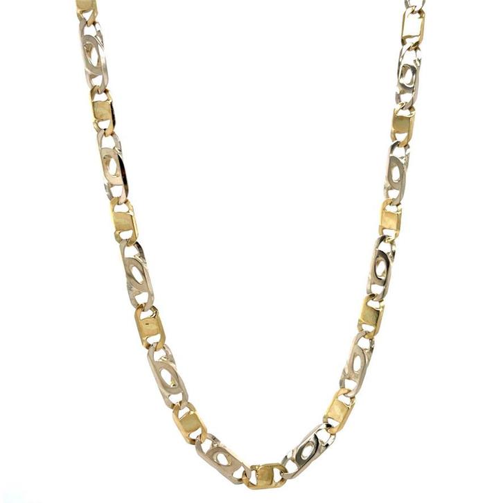 Gouden valkenoog collier 53 cm 18 karaat, Sieraden, Tassen en Uiterlijk, Kettingen, Goud, Zo goed als nieuw, Goud, Verzenden
