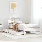 vidaXL Bed met boekenkast zonder matras grenenhout wit, 90 cm, Eenpersoons, Verzenden, Wit
