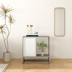 Sideboard Burlöv dressoir 70x72x35 cm grijs en wit [en.casa], Verzenden, Nieuw