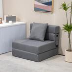 Logeermeubel - SlaapbankExpert - Opklapbaar - Donkergrijs, Huis en Inrichting, Stoelen, Nieuw, Ophalen of Verzenden, Modern, Stof