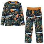 vidaXL Kinderpyjama met lange mouwen 92 donkergroen, Verzenden, Nieuw