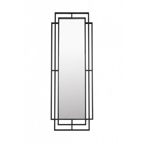 *WOONWINKEL* Dutchbone Ramsey Art Deco Spiegel Zwart Metaal, Huis en Inrichting, Woonaccessoires | Spiegels, Nieuw, Verzenden