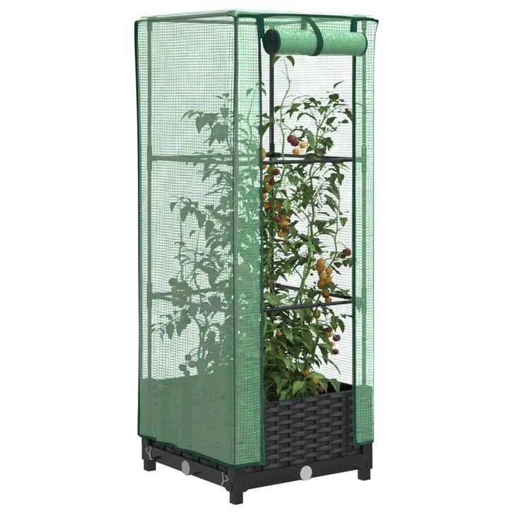 vidaXL Plantenbak verhoogd met kashoes 40x40x123 cm, Tuin en Terras, Bloembakken en Plantenbakken, Nieuw, Kunststof, Verzenden
