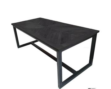 Eettafel Jaxx Zwart Visgraat | Mangohout | 160–220 cm — 220c beschikbaar voor biedingen