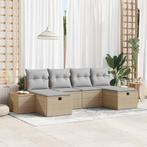 vidaXL Tuin Sofa Set met kussen 6 pcs Beige 55 x 62 x 69 cm, Tuin en Terras, Tuinsets en Loungesets, Verzenden, Nieuw, Rotan