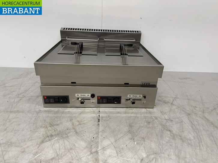 RVS Dubbele friteuse frituur 2 x 8 liter Premium-line GAS, Zakelijke goederen, Horeca | Keukenapparatuur, Gebruikt, Ophalen of Verzenden