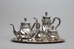4-delig zilveren koffie- en theeservies ca. 1900, Antiek en Kunst, Antiek | Goud en Zilver