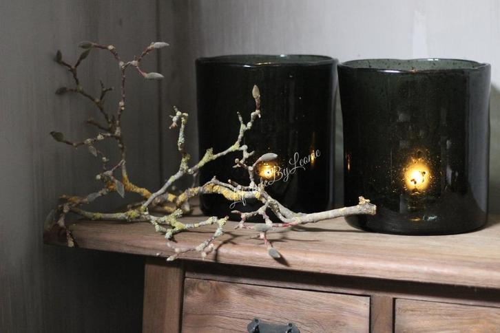 Brynxz windlicht steenslag black 23 cm, Huis en Inrichting, Woonaccessoires | Kandelaars en Kaarsen, Nieuw, Ophalen of Verzenden