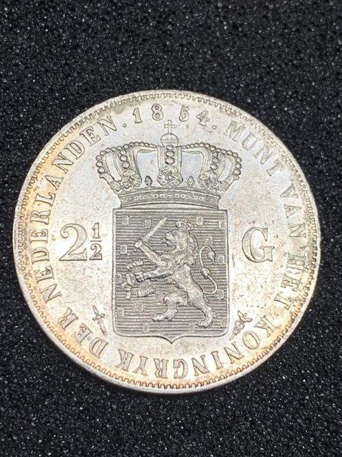 Nederland. Willem III. 2 1/2 Gulden 1854/52 of 53?, Postzegels en Munten, Munten | Nederland