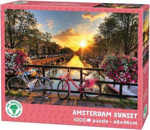Amsterdam Sunset Puzzel (1000 stukjes) | Mr. Broccoli -, Hobby en Vrije tijd, Denksport en Puzzels, Nieuw, Verzenden
