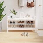 vidaXL Halbankje 110x40x60 cm massief grenenhout wit, Huis en Inrichting, Banken | Voetenbanken en Poefen, Verzenden, Nieuw