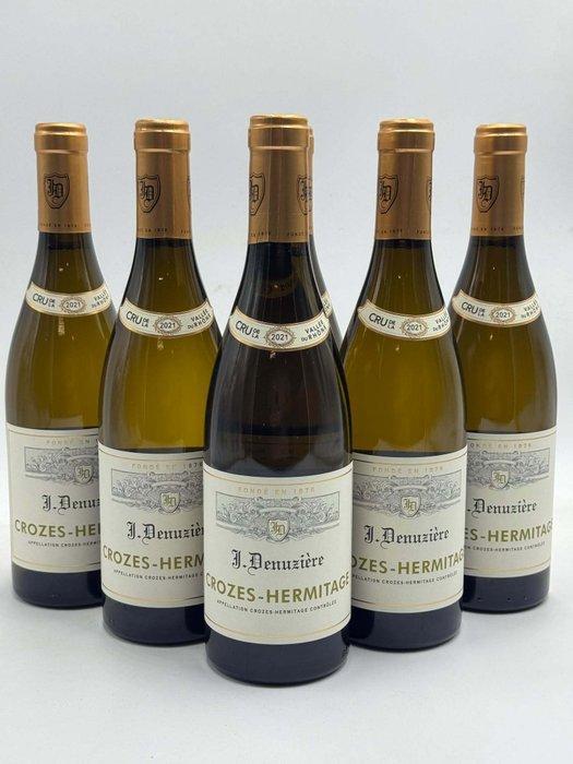 2021 J Denuzieres Crozes-Hermitage White - Rhône - 6 Flessen, Verzamelen, Wijnen