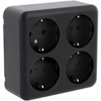 Q-LINK - Wandcontactdoos - Opbouw - 4-voudig Stopcontact -, Kunststof, Overige typen, Nieuw, Ophalen of Verzenden