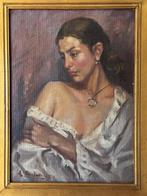 Italiaanse school (XX) - Ritratto di donna, Antiek en Kunst, Kunst | Schilderijen | Klassiek