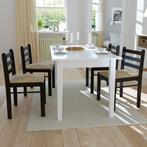 4x Eetkamerstoel Massief Rubberwood | Tweedekansje | 40%..., Bruin, Klassiek, Nieuw, Ophalen of Verzenden