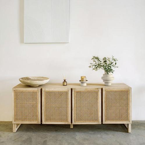 *WOONWINKEL* Kave Home Rexit Rotan Webbing Dressoir, Huis en Inrichting, Kasten | Dressoirs, Nieuw, Verzenden