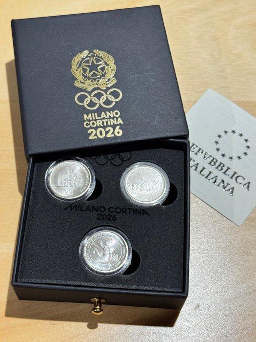 Italië. 1/4 Euro 2026 Milano Cortina - Trittico (Zonder, Postzegels en Munten, Munten | Europa | Euromunten