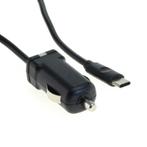 USB-C Autolader - 5V - 3A - 15W - 1,1 meter - Zwart, Nieuw, Ophalen of Verzenden