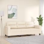 vidaXL Driezitsbank 180 cm microvezelstof beige, Huis en Inrichting, Banken | Bankstellen, Verzenden, Stof, 200 tot 250 cm, Driepersoons