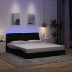 vidaXL Bedframe met LED zonder matras 180x200 cm stof zwart, Eenpersoons, Verzenden, Zwart, Nieuw