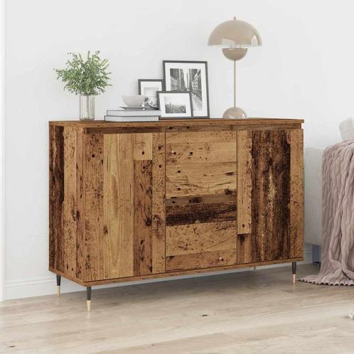 vidaXL Dressoir met lade Oud hout 101.5 x 35 x 70 cm Bewerkt, Huis en Inrichting, Kasten | Dressoirs, Nieuw, 100 tot 150 cm, Overige houtsoorten