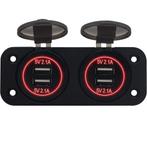 ProRide 12V USB Stopcontact 4 Poorten - Tweevoudig Inbouw -, Doe-het-zelf en Verbouw, Verzenden, Nieuw