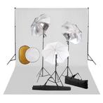 vidaXL Fotostudioset met lampen, paraplus, achtergrond en, Audio, Tv en Foto, Fotografie | Fotostudio en Toebehoren, Verzenden