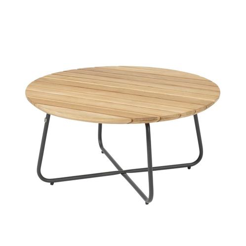 Verdi lounge tuintafel 73 cm  H35 cm rond aluminium teak, Tuin en Terras, Tuintafels, Nieuw, Teakhout, Ophalen of Verzenden