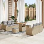 vidaXL 9-delige set van tuinstoelen met kussens in beige van, Tuin en Terras, Tuinsets en Loungesets, Verzenden, Nieuw, Tuinset
