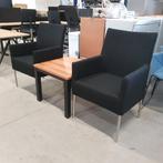 Amide luxe fauteuil bezoekersstoel - nieuwe stof zwart - 63, Ophalen of Verzenden, Nieuw