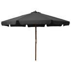 Parasol met Houten Paal 330cm | Antraciet | Tweedekansje..., Tuin en Terras, Ophalen of Verzenden, Nieuw, 3 tot 4 meter, Stokparasol