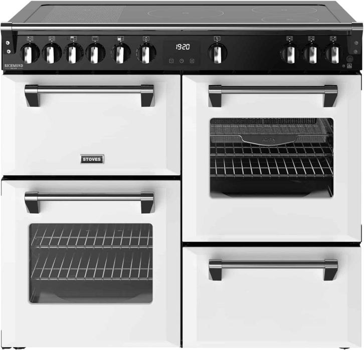 Stoves Richmond 100 Ei DX RTY inductie fornuis - icy white -, Witgoed en Apparatuur, Fornuizen, 60 cm of meer, Vrijstaand, 5 kookzones of meer