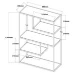 Boekenkast Sievi schap 126x85x35 cm zwart mat [en.casa], Huis en Inrichting, Kasten | Boekenkasten, Verzenden, Nieuw