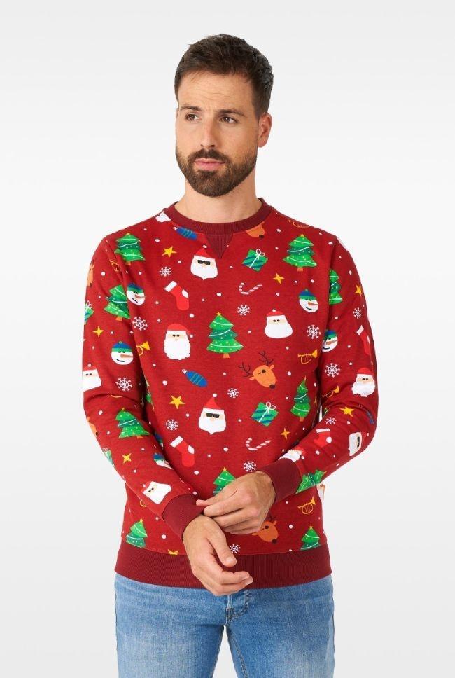 Kersttrui Festive Rood, Kleding | Heren, Carnavalskleding en Feestkleding, Nieuw, Ophalen of Verzenden