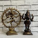 Beeldje, Pair of Ganesha Statue and Shiva Nataraja - 18 cm -