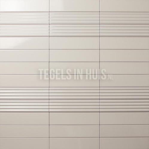 Wandtegel costa nova decor ribbel praia pale beige glans, Doe-het-zelf en Verbouw, Tegels, Wandtegels, Nieuw, 10 m² of meer, Keramiek