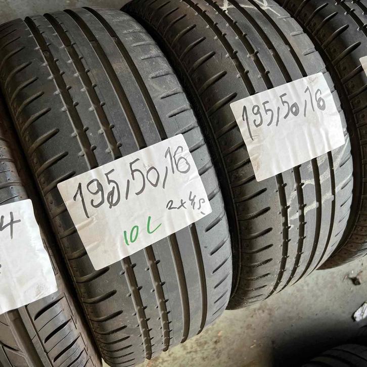2 x Continental SportContact 2 195-50-16 Zomerbanden 4,5mm, Auto-onderdelen, Banden en Velgen, 16 inch, Zomerbanden, 195 mm, Personenwagen
