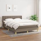 vidaXL Boxspring met matras stof taupe 140x190 cm, Verzenden, Stof, Nieuw, Tweepersoons