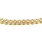 Tricolor gouden fantasieschakel ketting | 44,5 cm, Sieraden, Tassen en Uiterlijk, Kettingen, Ophalen of Verzenden, Gebruikt, Overige kleuren