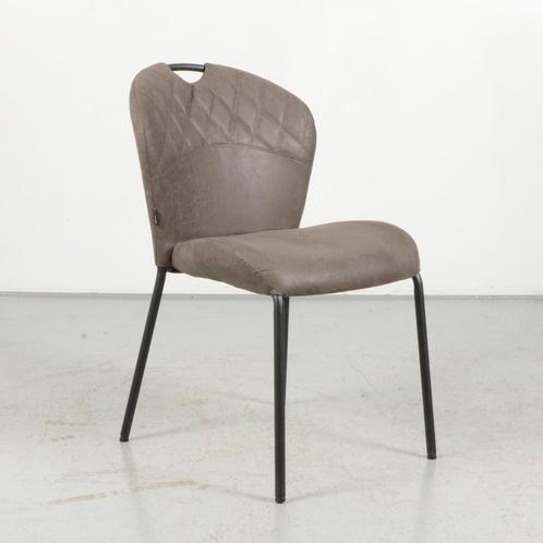 Eetkamerstoel  Västerås - Antraciet - Eco leder, Huis en Inrichting, Bureaustoelen, Ophalen of Verzenden