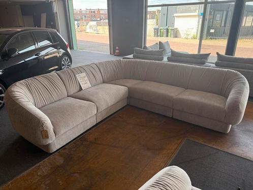 Eclair 5 delige elementen hoekbank luxe stof creme beige, Huis en Inrichting, Banken | Bankstellen, 300 cm of meer, 150 cm of meer