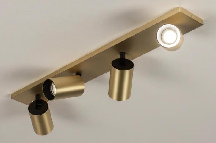 Rietveld Spots - Goud - Metaal, Aluminium, Huis en Inrichting, Lampen | Hanglampen, Verzenden