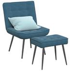 vidaXL Relaxstoel met voetenbank fluweel blauw, Huis en Inrichting, Stoelen, Verzenden, Nieuw, Blauw