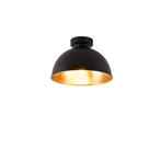 Smart plafondlamp zwart met goud 28 cm incl. Wifi A60 -, Huis en Inrichting, Lampen | Plafondlampen, Nieuw, Overige materialen
