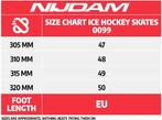 Nijdam IJshockeyschaats - Big Hank XXL - Hardboot - Zwart -, Huis en Inrichting, Verzenden, Zo goed als nieuw