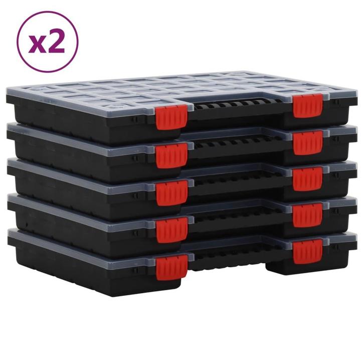 vidaXL Assortimentsdozen 10 st 40x30x5 cm polypropeen, Doe-het-zelf en Verbouw, Gereedschapskisten, Nieuw, Verzenden