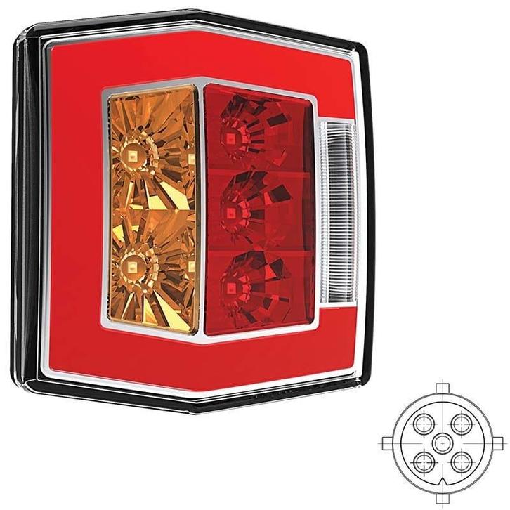 Fristom Achterlicht universeel LED 5 PINs bajonet remlicht, Auto diversen, Aanhangwagen-onderdelen, Ophalen of Verzenden