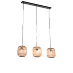 Landelijke hanglamp rotan 3-lichts - Manila, Huis en Inrichting, Verzenden, Nieuw, Country-rustic