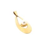 8 Krt. Hanger met parel (kettinghanger, cultivé parel), Sieraden, Tassen en Uiterlijk, Antieke sieraden, Ophalen of Verzenden